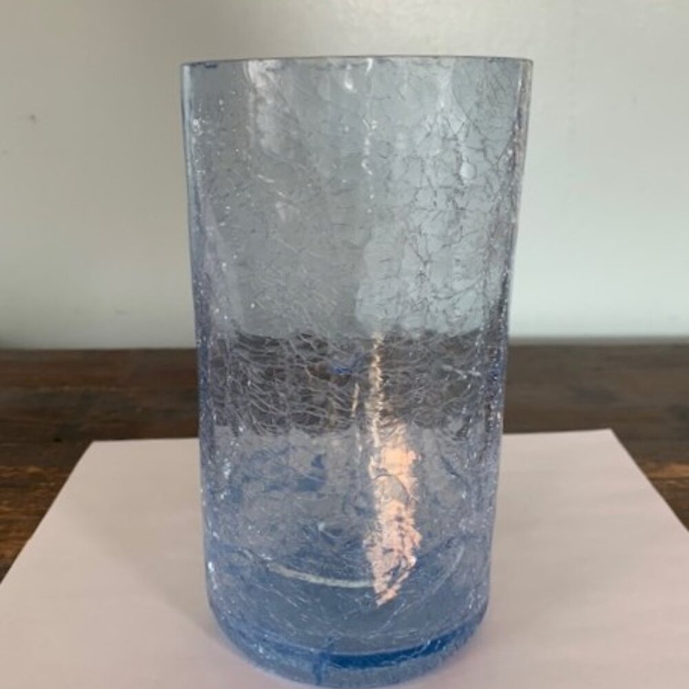 Unique Crackled Glass Vase